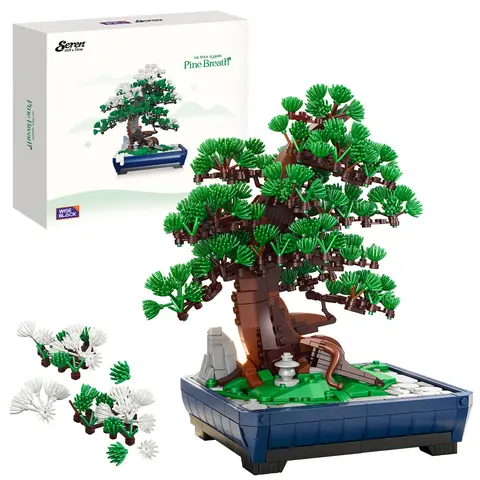 WISE BLOCK 950-Piece Sakura Accent Artificial Pine Tree Building Block Set, 14 Years Above Unisex DIY Building Model, Collectible Brick Model Set for House Decoration, Valentine's Day Gift