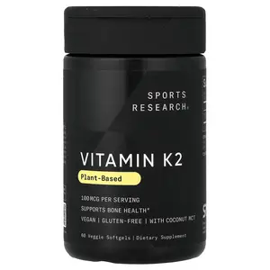 Sports Research Vitamin K2, Plant-Based, 100 mcg, 60 Veggie Softgels