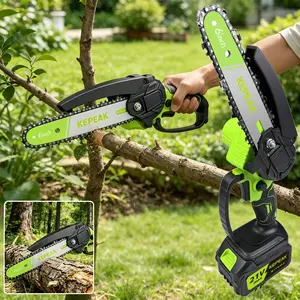 Cordless Mini Chainsaw 6 Inch with Battery and Charger, Portable Electric Handheld Chain Saw for Tree Trimming and Wood Cutting