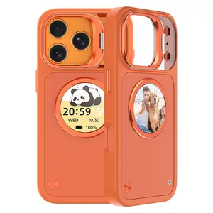 Smart Phone Case with 1.52 Inch HD Smart Window,  Rear Camera Preview, Call Message Alert, Music Control, iPhone 15/16/17 pro or promax, mobile phone holder, Unique Practical Gadget Gift