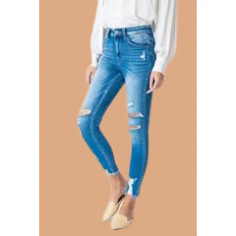 Kancan Tatum High Rise Distressed Ankle Skinny Jeans