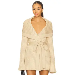 GUIZIO x REVOLVE Tullia Slouchy Cardigan in Taupe