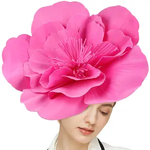 Elegant Large Flower Fascinator, Wedding and Tea Party Headwear for Women, Includes Headband and Clip for Easy Wear