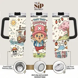 The Sip District. Tony Tony Chopper 20oz & 40oz Handle Tumbler, Cute Anime Reindeer Stainless Steel Travel Mug, OP Inspired Double Wall Insulated Cup, Kawaii Manga Drinkware, Iced Coffee Tumbler Gift for Anime Fans