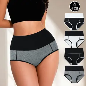 HOTCOM Women's High Waist Hipster Panties - Soft Cotton & Spandex Multipack Underwear for Everyday Wear & Casual Activewear