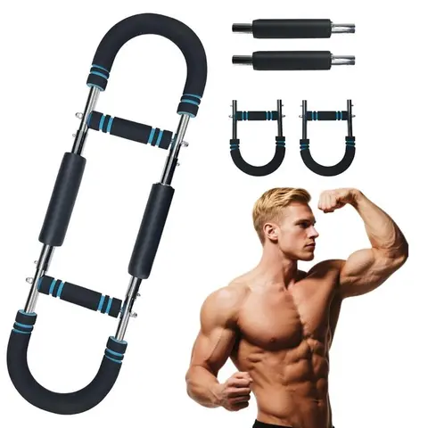 2-in-1 Unisex Strength Training Equipment - Durable Muscle Exercise Gear, Adjustable Tension Dual-Function Arm & Forearm Trainer, Lightweight Portable Chest Bar for Home Gym Build Stronger Arms and Chest