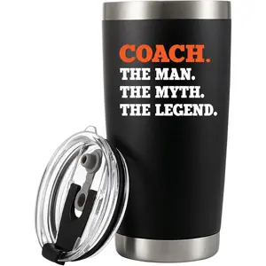 Coach The Man The Myth The Legend Coach Gifts Sports Soccer Football Baseball Basketball Gym Trainor Vacuum Insulated Tumbler (20 oz) 20 OZ Stainless Steel Tumbler