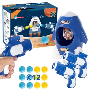 Dekukar Shooting Game Toy Set for Age 3 4 5 6 7 8 9 10 Years Old Kids, Boys, Girls - 2pcs Mini Space Guns & Target, 12 Foam Balls Toys for 3 to 10 Kids Blasters