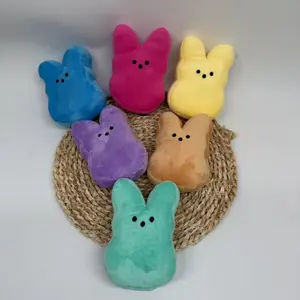 Peeps Rabbit Plush Toy, Soft Cuddly Gift, Multi-Color Cute Adorable Expressions, Indoor Holiday Atmosphere Decoration, Easter Bunny Doll Gift