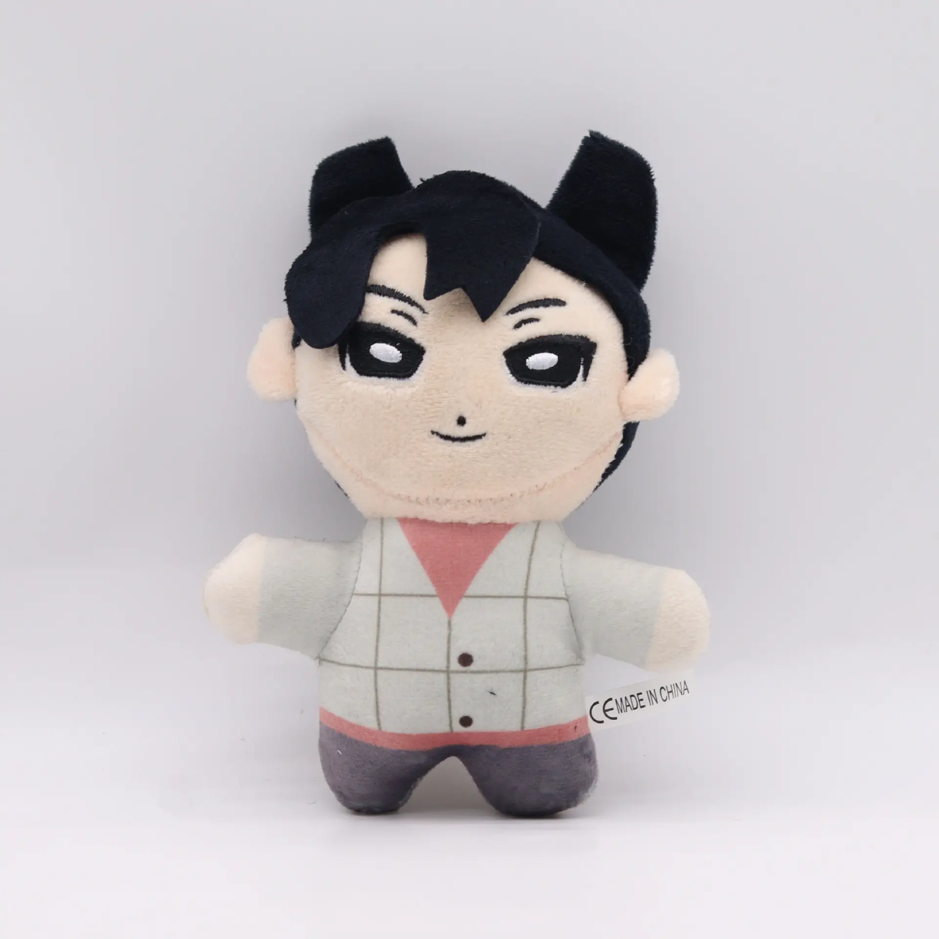 Brunette print white dress boy