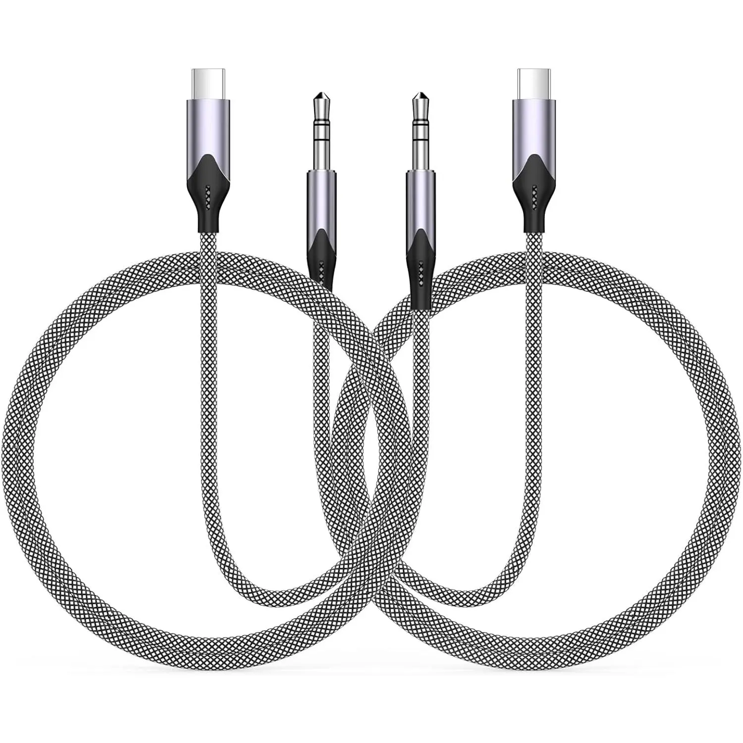 iPhone 17 16 Aux Cord for Car,2 Pack [MFi Certified] USB Type C to 3.5 mm Headphone Aux Audio Jack Braided Cable for iPhone 17/17 Plus/17 Pro/17 Pro Max/16/16 Plus/16 Pro/16 Pro Max, iPad Pro/Air/Mini