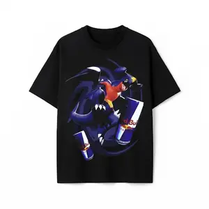 Vintage Garchomp x Bull Soda Shirt | Garchomp Energy Drink Graphic Tee | Retro Anime Streetwear T-Shirt | Oversized Dragon Anime Tee | Unisex PKM Inspired Shirt | Unique Streetwear Top | Trendy Streetwear Graphic Shirt | Trending Shirts For Men Women