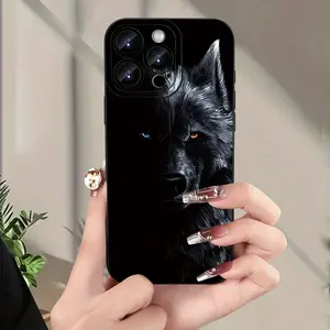 Popular Creative Wolf Design TPU Case for iPhone 17 Pro Max 16 16e 15 14 Plus 13 12 Mini 11 Air X XS XR Straight Edge Drop-Resistant Rugged Durable Cover Shell Gift 2D printing