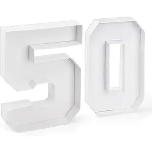 50 Set Cardboard Number for Charcuterie 10.2'' Fillable Tray Charcuterie Paper Box for 50th Birthday Anniversary Party Decorations Chocolate Candy Cupcake Container