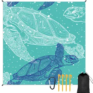 Beach Blanket Waterproof Sandproof Beach Mat, 79" X 83" for 2-8 Adults Quick Drying Outdoor Picnic Mat Beach Accessories for Travel, Camping, Hiking