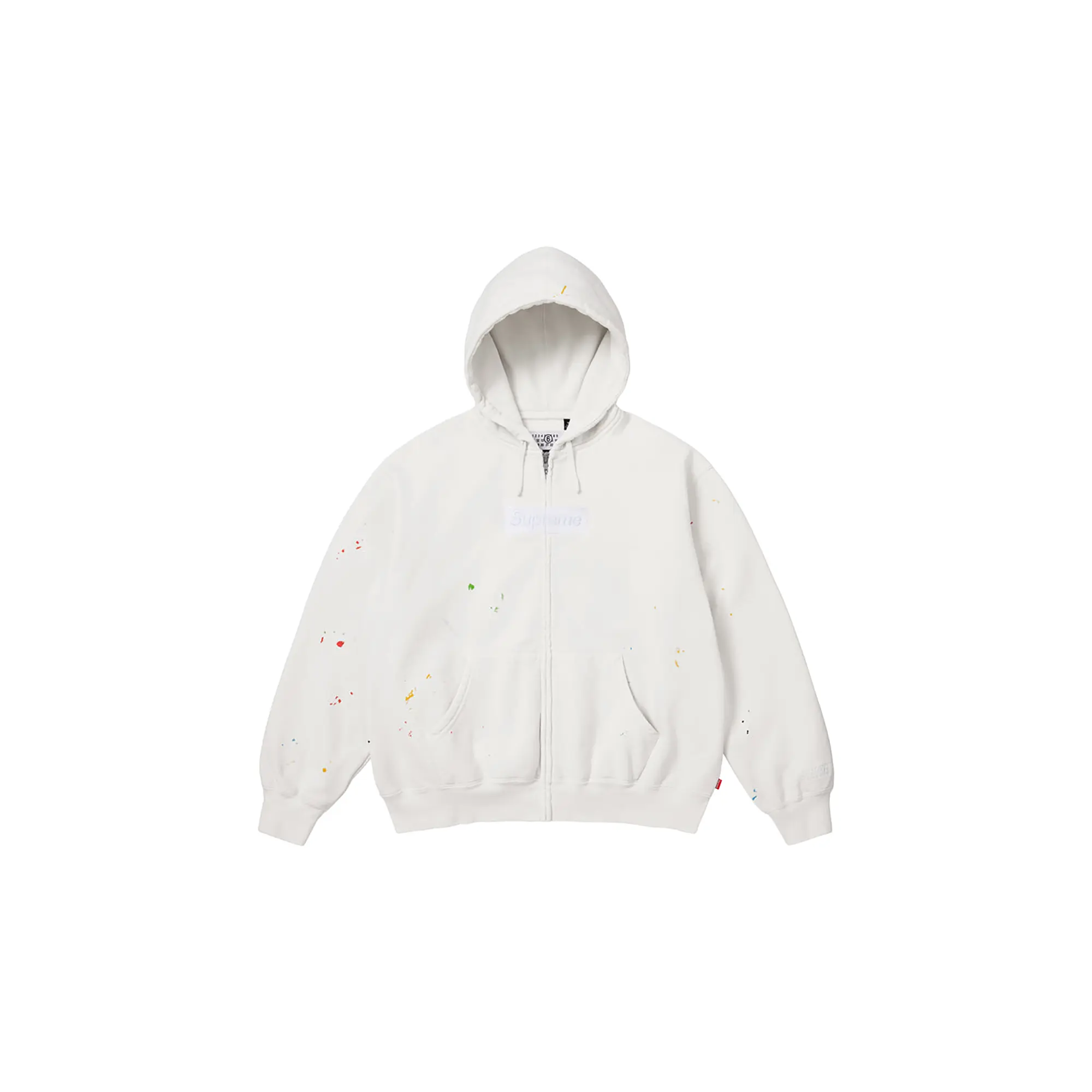 MM6 Maison Margiela Box Logo Zip Up Sweatshirt "SS26 - White" SU27171