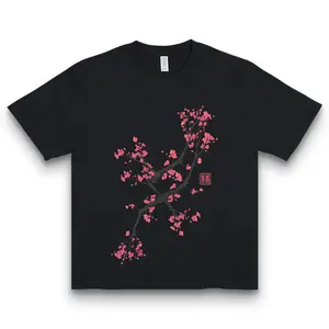 Unisex Cherry Blossom Tee Soft Cotton Comfort Minimalist Floral Design Spring Style Casual Everyday Top