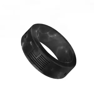 TUFF Black Smoke Silicone Ring - Safe Functional Alternative to Metal Band for Gym Workouts and Daily Wear