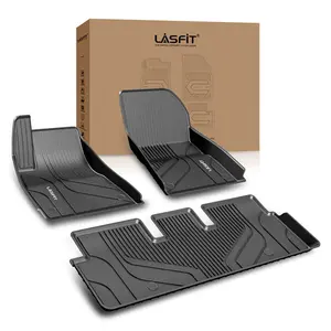 LASFIT Floor Mats Fit for Tesla Model 3 2021 TPE Material 1st & 2nd & Cargo Custom All Weather Guard Interior Liners