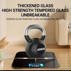 Peso Digital Thickened Glass High Strength Tempered Glass Unbreakable 400LB Maximum Load Weight Scale in 5 Colors