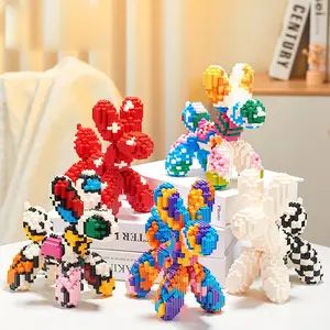 Microbead Building Blocks Dog Model Toy Gift, Educational Puzzle Assembly Kit for Kids, Trendy Plaything