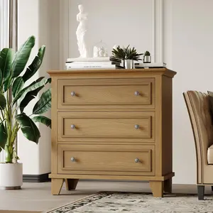 3 Drawer Dresser for Bedroom, 32"W Wooden Chest of Drawers, Small Dresser Nightstand, Clothes Storage Organizer for Bedroom