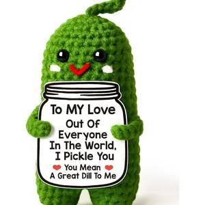 Valentines Day Gifts for Him Her Boyfriend Girlfriend, Handmade Crochet Pickle Valentines Gifts for Wife Husband,12CM