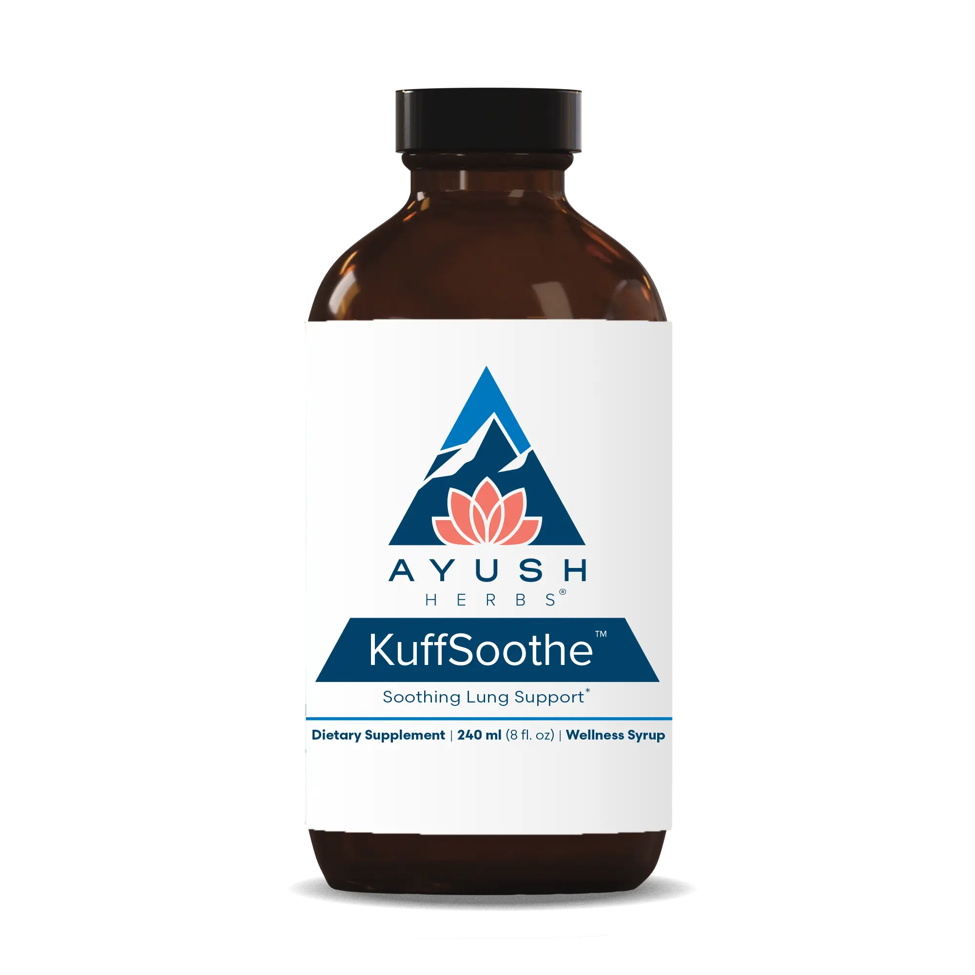 Ayush Herbs KuffSoothe, Bronchial Wellness Syrup, 8 Fl Oz | Bronchial Support Supplement, Natural Cough Syrup to Sooth Sore Throat, Sinus & Immune Health Formula with Ginger & Honey