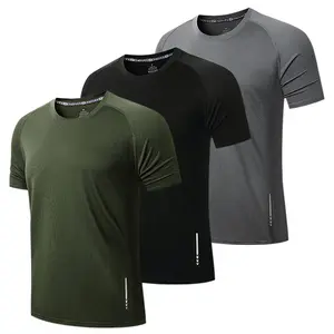 Men's 3 Pack Workout Shirts Quick Drying Moisture Wicking Short Sleeve Mesh Athletic T-Shirts Lightweight Athletic Gym Tops