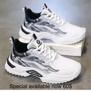 Special Available Now 60$ - White and Black Patterned Sneakers with Unique Design and Comfortable Fit Closed
