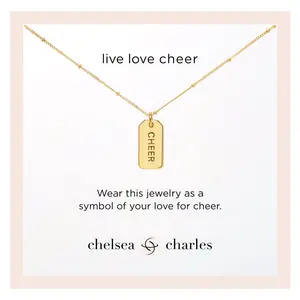 Gold Cheer Charm Necklace (Reversible)