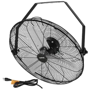 Gaomon 24-Inch Wall Mount Industrial Fan - 7000 CFM, 3-Speed, IP44 Rated Unit with 360° Tiltable Head, Heavy-Duty Aluminum Blades for Outdoor, Warehouse Use