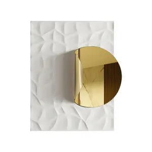 Homary Gold Arc Gender-Neutral Metal Wall Art - Modern Minimalist 3D Geometric Rectangle, 23.6"x35.4" Aesthetic Abstract Print, Home Decor Items for Living Room Gallery Wall Clean Aesthetic Room Decor