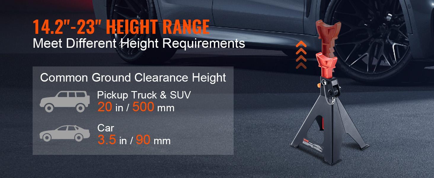 VEVOR Jack Stands, TikTokShopBlackFriday, 6 Ton (13,000 lbs) Capacity Car Jack Stands Double Locking, 14.2 -23 inch Adjustable Height, for lifting SUV, Pickup Truck, Car and UTV/ATV, Red, 1 Pair VEVOR Jack Stands, TikTokShopBlackFriday, 6 Ton (13,000 lbs) Capacity Car Jack Stands Double Locking, 14.2 -23 inch Adjustable Height, for lifting SUV, Pickup Truck, Car and UTV/ATV, Red, 1 Pair