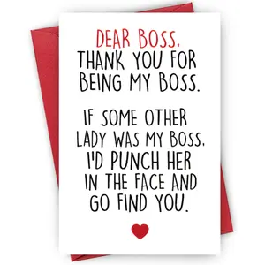 Greeting Card with Envelope, 1/3/5 Counts Letter for Boss Pattern Card, Thank You Card, Birthday Card, Anniversary Card, Gift for Boss