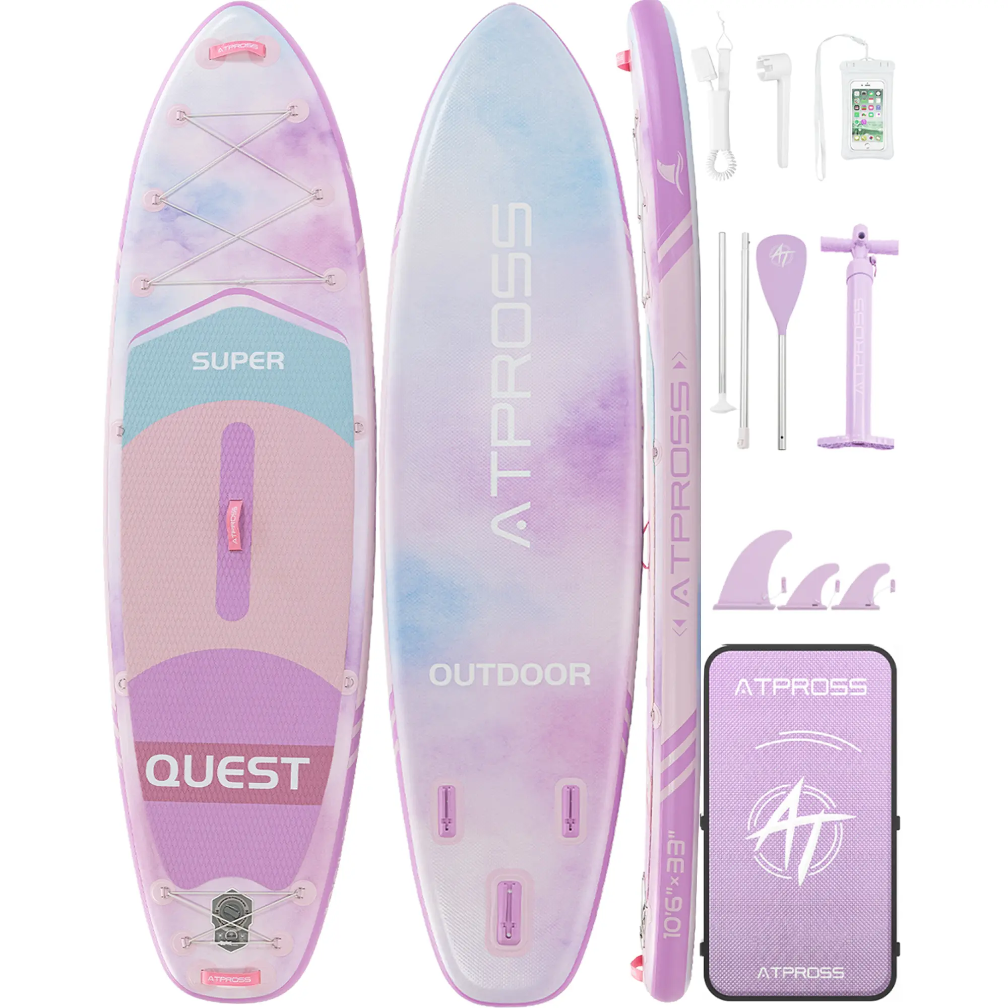 [DealsForYouDays] 10'6''x33'' Inflatable Stand Up Paddle Board, 400lbs Extra Wide SUP with Anti-Slip EVA Deck, Premium Accessories Kit, Stable for Yoga, Fishing, Inflatable Paddle Board