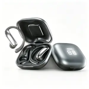 139 Languages AI Translation LED Digital Display Charging Case Open Ear Bluetooth Headphones,60 Hours Playtime, no subscription required, Air Conduction Running Headset with Microphone,Stereo Sound for Men Women wireless bt earbuds smart summer gear