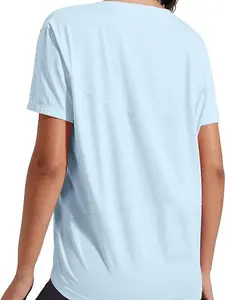 Pioneer Camp Women's Bamboo Viscose Short Sleeve Shirt Neck Loose Fit Workout T-Shirt Gym Athletic Casual Tops