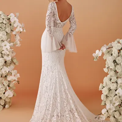 chinese dress ladies Mermaid Spaghetti Straps V Neck Wedding Dress, MW516 main image 0
