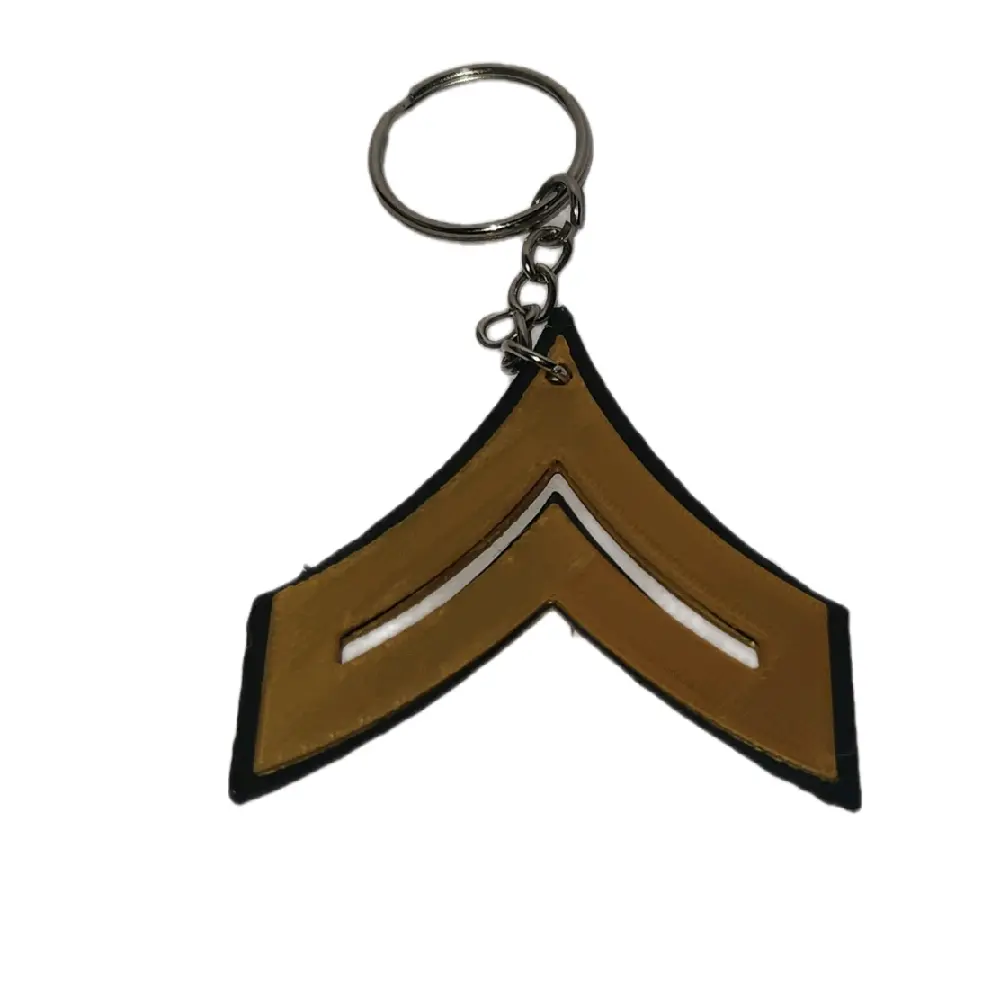 US Army Rank Keychain - Basic Design Featuring Rank Symbol for ...