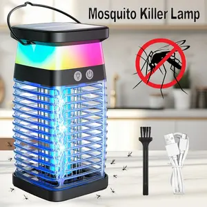 Solar Light Mosquito Trap Lamp, Mosquito Zapper Lamp, Outdoor Indoor Use, Dual Function Lighting, Abs Enclosure, Lithium Batteries Included, Mosquito Killer Lamp