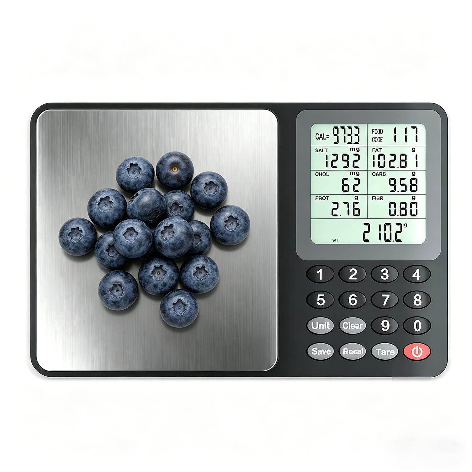 Portable Digital Nutrition Scale 3kg/0.1g, 999 Pre‑Programmed Foods, Calorie Calculator & Nutrient Composition Analysis, Stainless Steel Food Scale for Diet Management (Batteries Included)