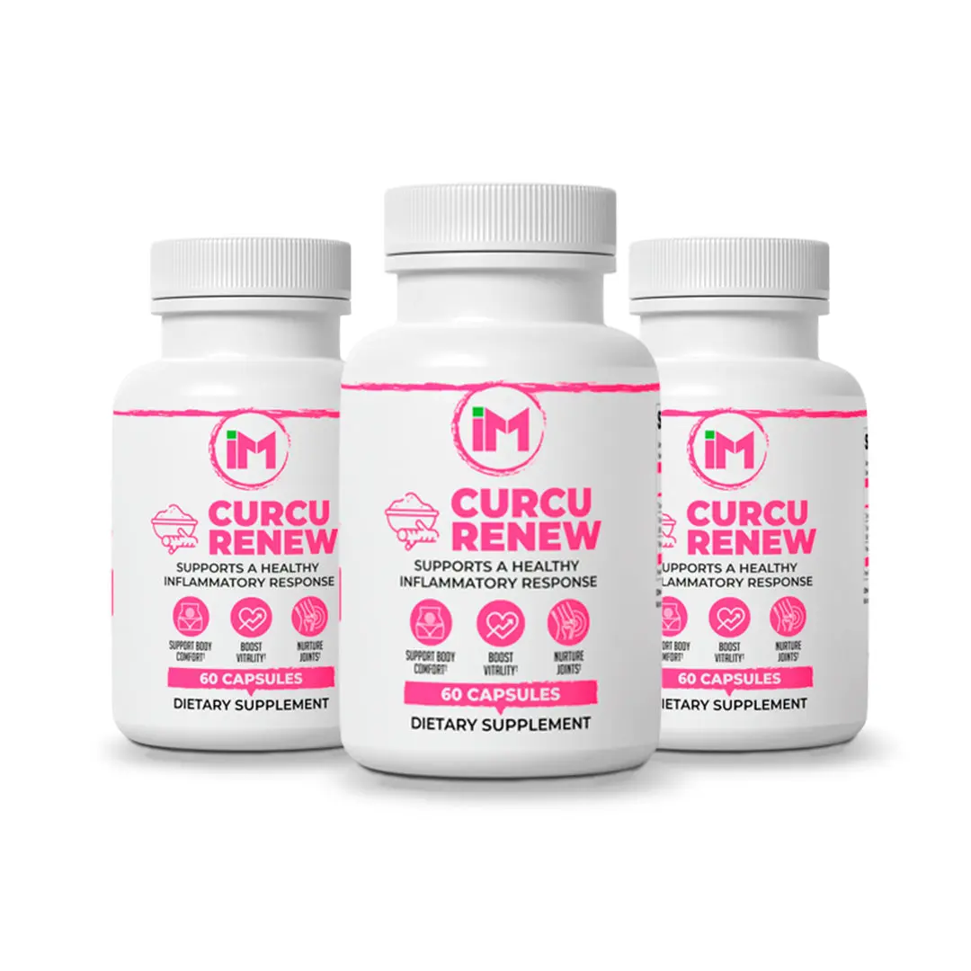 IM CurcuRenew - 3 Bottles | Turmeric & Curcumin Supplement with BioPerine | Joint, Body Comfort & Healthy Inflammatory Response Support