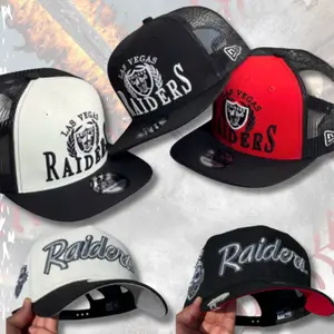 New Era Las Vegas Raiders 9FIFTY Snapback Cap Collection – Flat Brim NFL Football Hats with Embroidered Raiders Shield Logos, Adjustable Streetwear Caps for Men and Women, Limited Edition Fan Gear