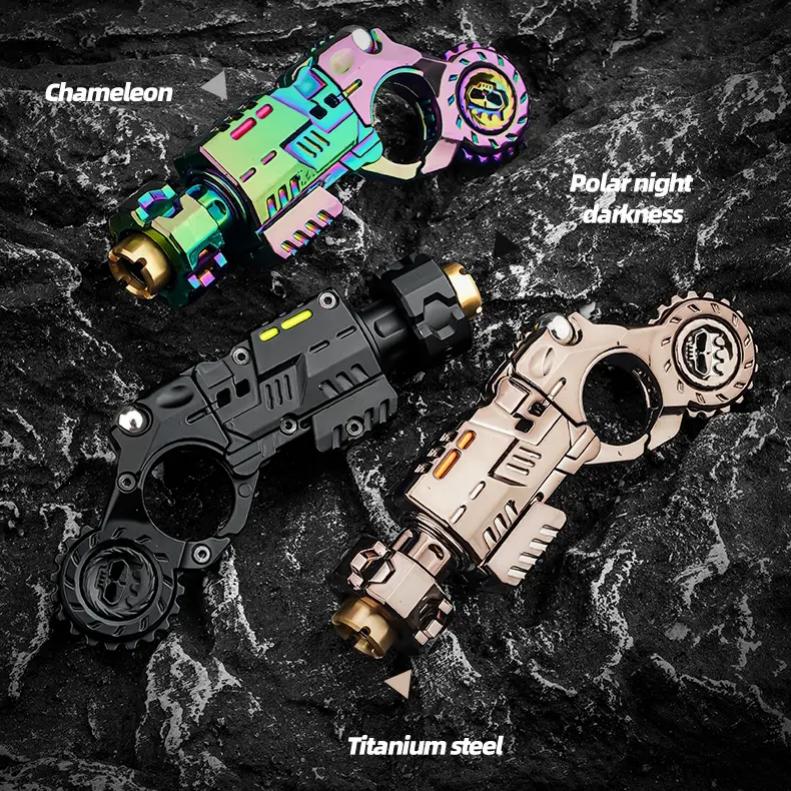 Stress Relief Relax EDC Gyro Finger Toy,Mini Alloy Fidget Toy,Spinner, Slider & launcher 3-in-1 EDC Fidget Toys,EDC Launcher Toy ADHD Tools,Soft Bullet Ejection,Cool Gadgets for Men with Gift Box,Ideal Gifts and Collections