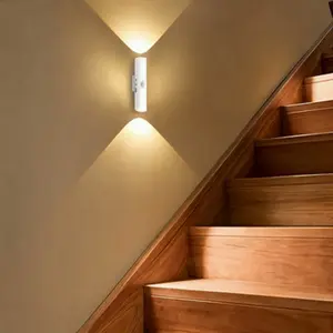 USB Rechargeable Induction Wall Light, Cabinet Lamp, Magnetic Wall Sconce, Hallway Nightlight, Ambiance Lighting, Three Color Adjustment