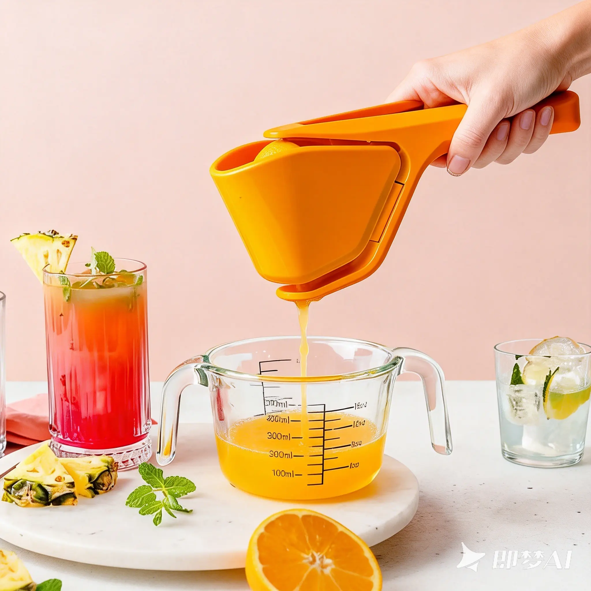 Lemon Squeezer - 10 in Easy-Squeeze Fold-Flat Citrus Juicer, Suitable for Limes and Lemons, Kitchen Fruit Juicing Utensil