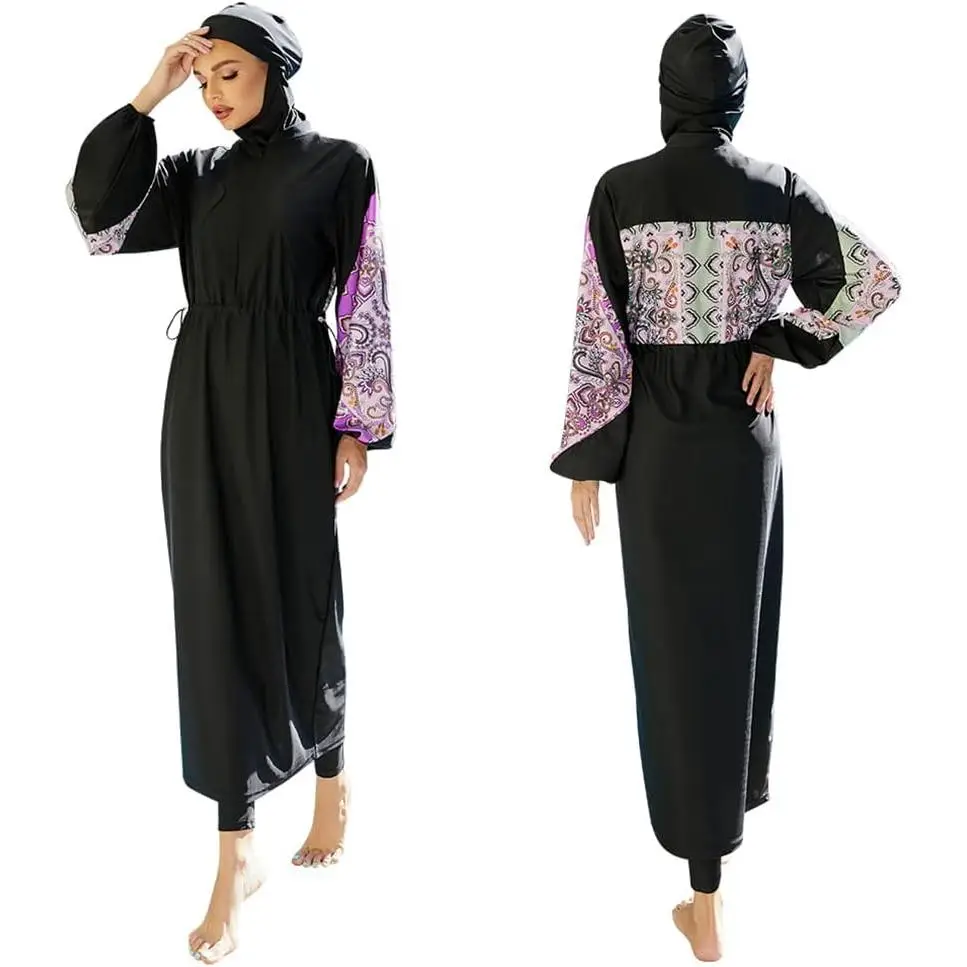 Modest Full-Cover Islamic Swimwear for Women – Burkini Set with Hijab, Top, Pants & Swimming Cap – Covered in Peace
