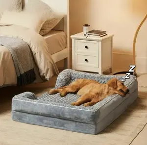 WNPETHOME SummerVibes Dog Beds for Large Sized Dogs, Washable Orthopedic Breathable Dog Couch Sofa Cooling Bed with Waterproof Lining & Non-Skid Bottom for Pet Loves Sleeping