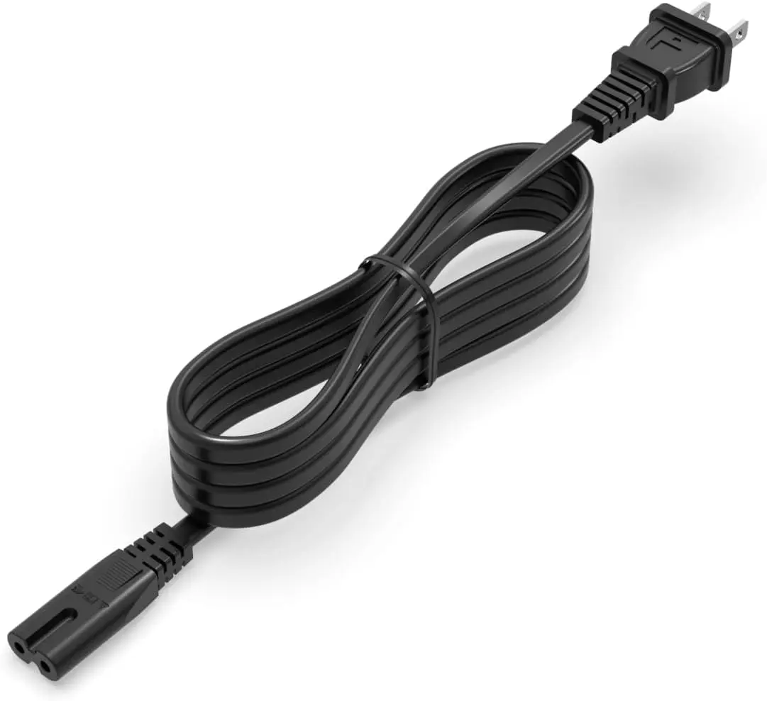 10 ft AC Power Cord  Fit for  PS5 PS4 PS3  5 4 3,  Series X/S,  One X/S, TV, Printer, , Speaker Universal 2 Prong Replacement - (ETL Listed )